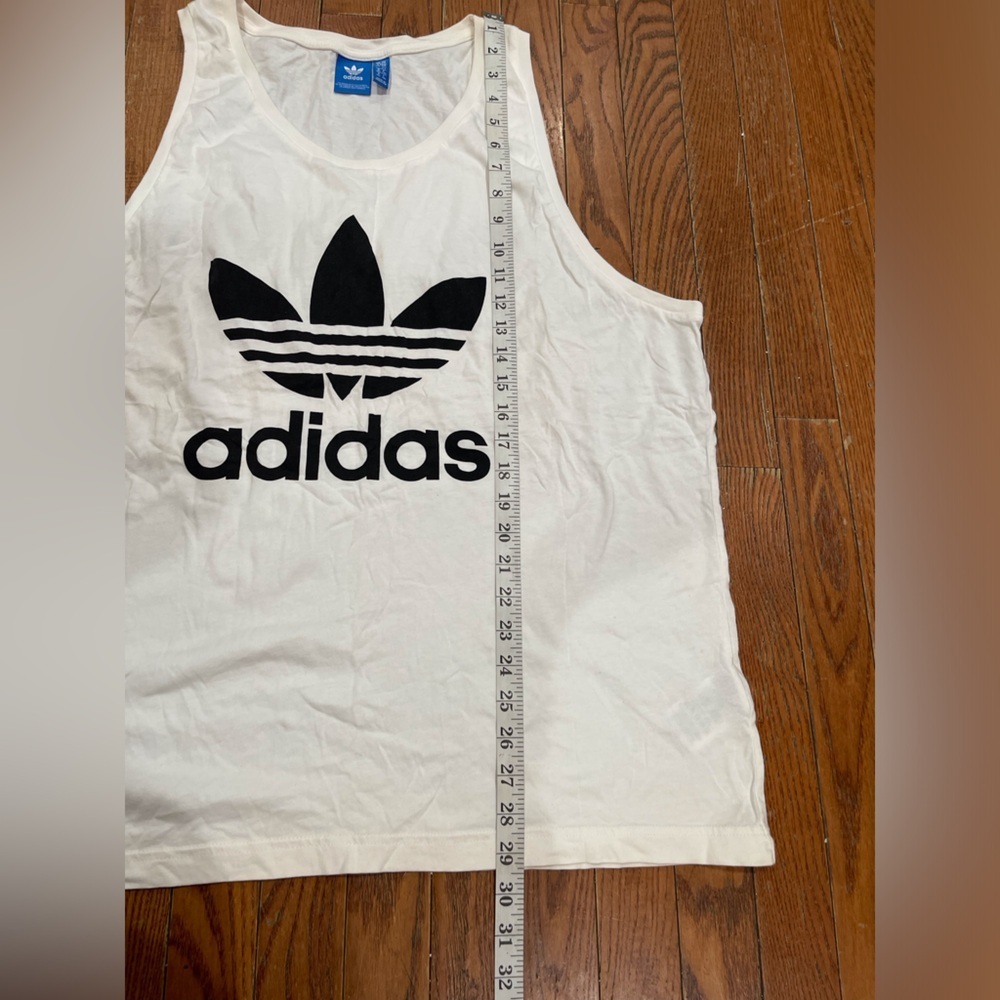 Adidas White Sleeveless Top with Black Trefoil - Picture 4 of 10